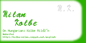 milan kolbe business card